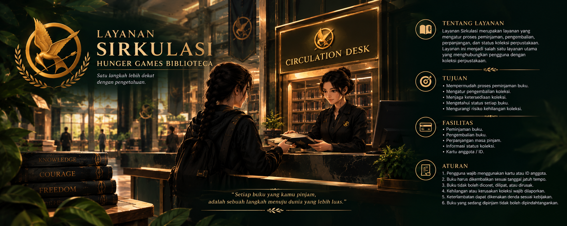 Golden Library Circulation Desk Poster-3